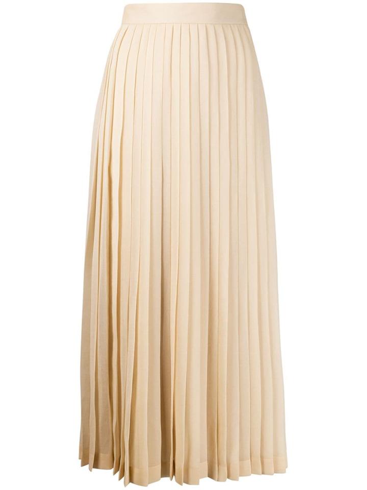The Row Long Pleated Skirt - Neutrals