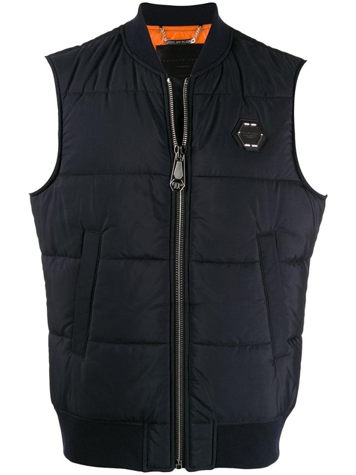Philipp Plein Statement Padded Vest - Blue