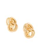 Céline Vintage Chain Motif Earrings - Metallic