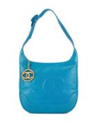Chanel Pre-owned Caviar Skin Big Cc Stitch One Shoulder Bag - Blue