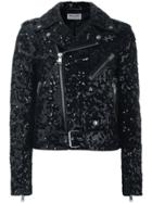 Saint Laurent Sequin Biker Jacket - Black