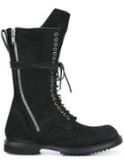 Rick Owens Lace-up Combat Boots - Black