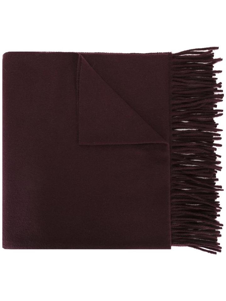 Ami Alexandre Mattiussi Plain Knitted Scarf, Men's, Red, Virgin Wool