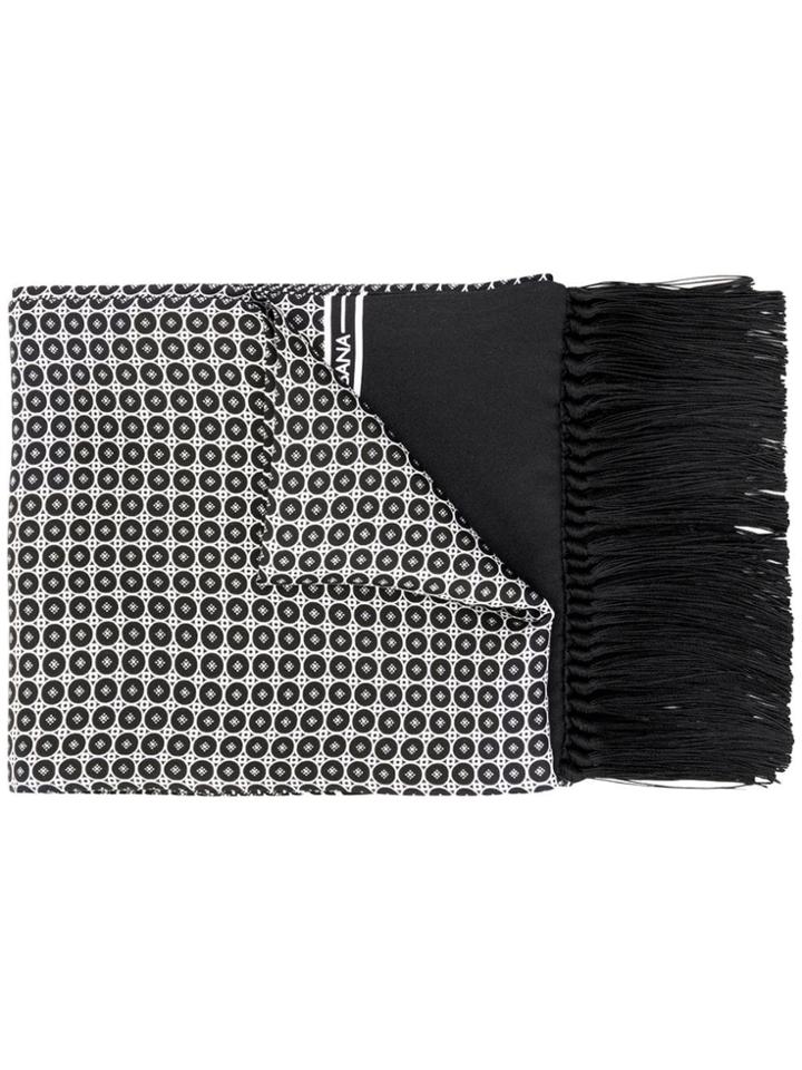 Dolce & Gabbana Geometric Embroidered Scarf - Black