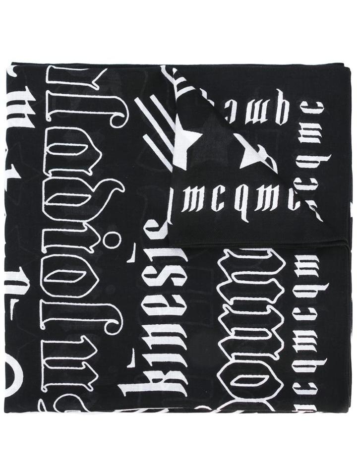 Mcq Alexander Mcqueen Logo Print Scarf, Women's, Black, Modal