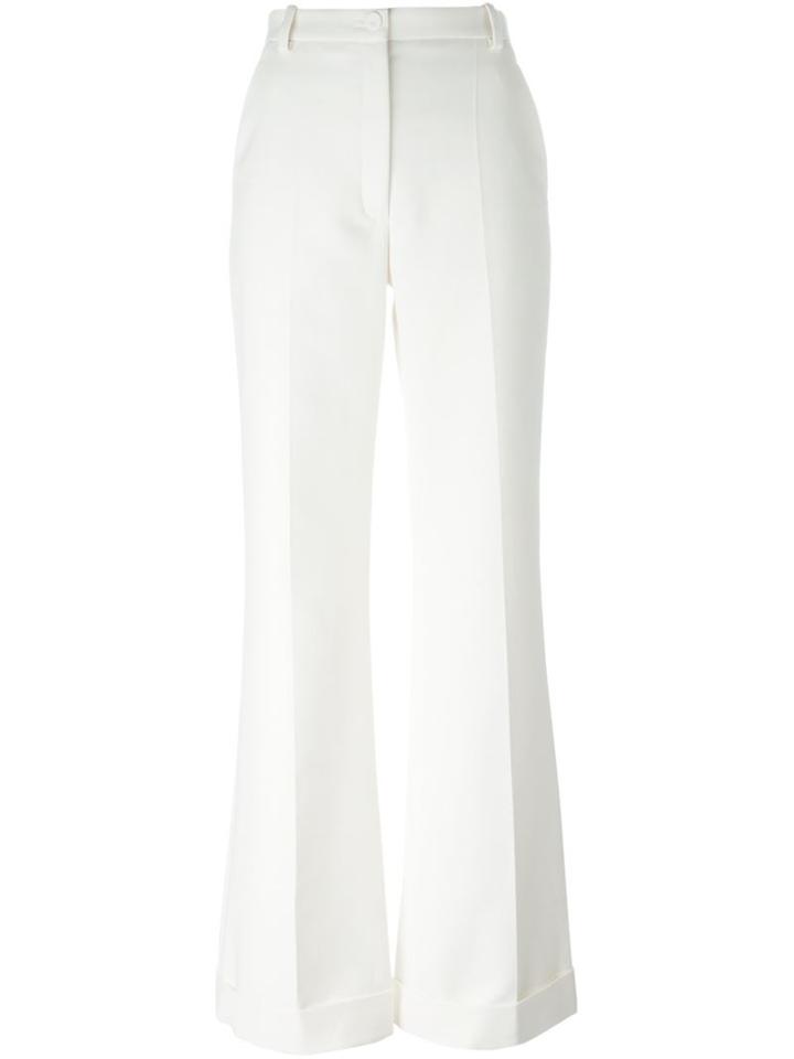 Nina Ricci Flared Trousers, Women's, Size: 38, White, Silk/cotton/polyamide/wool