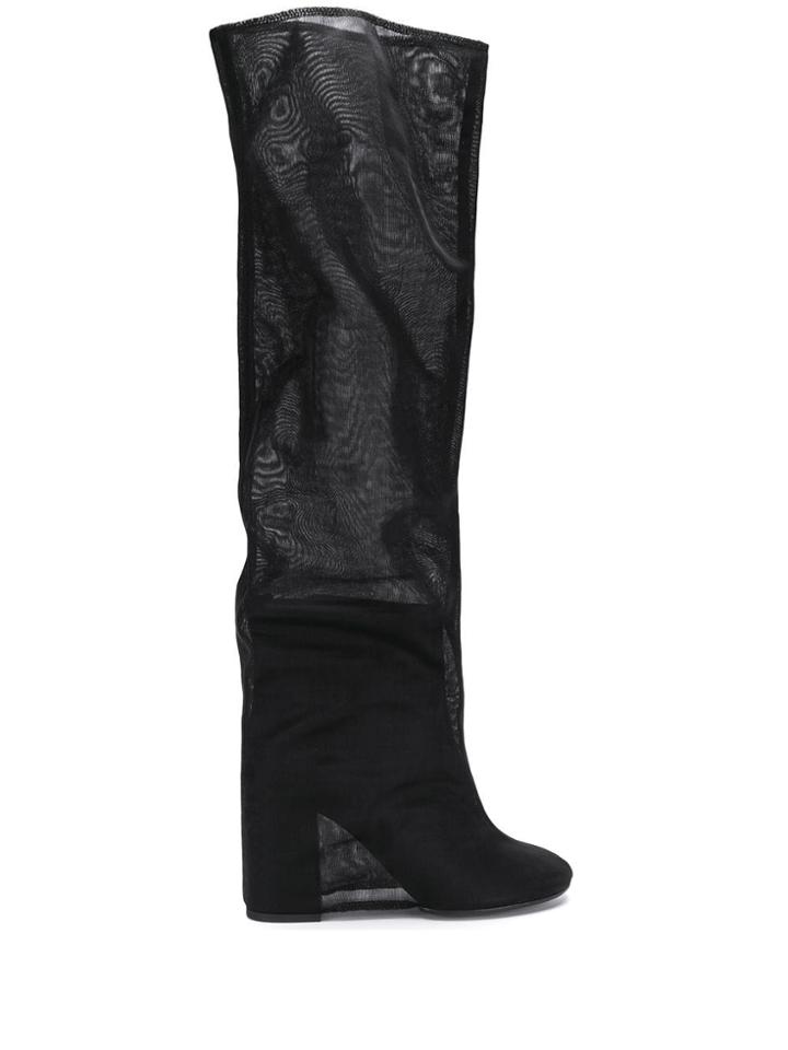 Mm6 Maison Margiela Covered Knee-high Boots - Black