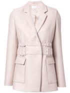 Carven Double-belted Jacket, Women's, Size: 40, Nude/neutrals, Cotton/virgin Wool