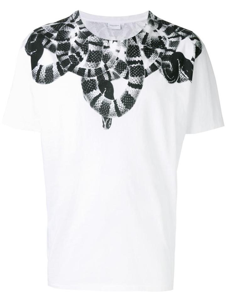 Marcelo Burlon County Of Milan Snake Print T-shirt, Men's, Size: Small, White, Cotton