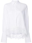 Le Ciel Bleu Lace Hem Shirt, Women's, Size: 36, White, Cotton