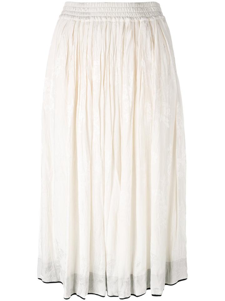 Etro - Pleated Skirt - Women - Silk/viscose - 40, Nude/neutrals, Silk/viscose