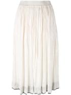 Etro - Pleated Skirt - Women - Silk/viscose - 40, Nude/neutrals, Silk/viscose