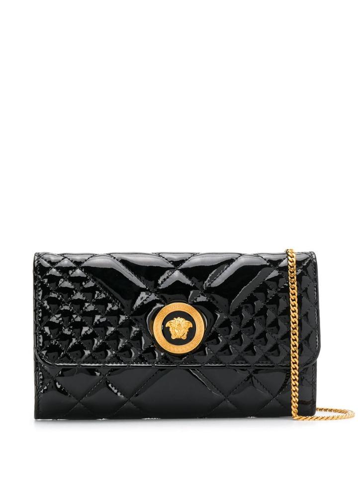 Versace Medusa Head Quilted Clutch - Black