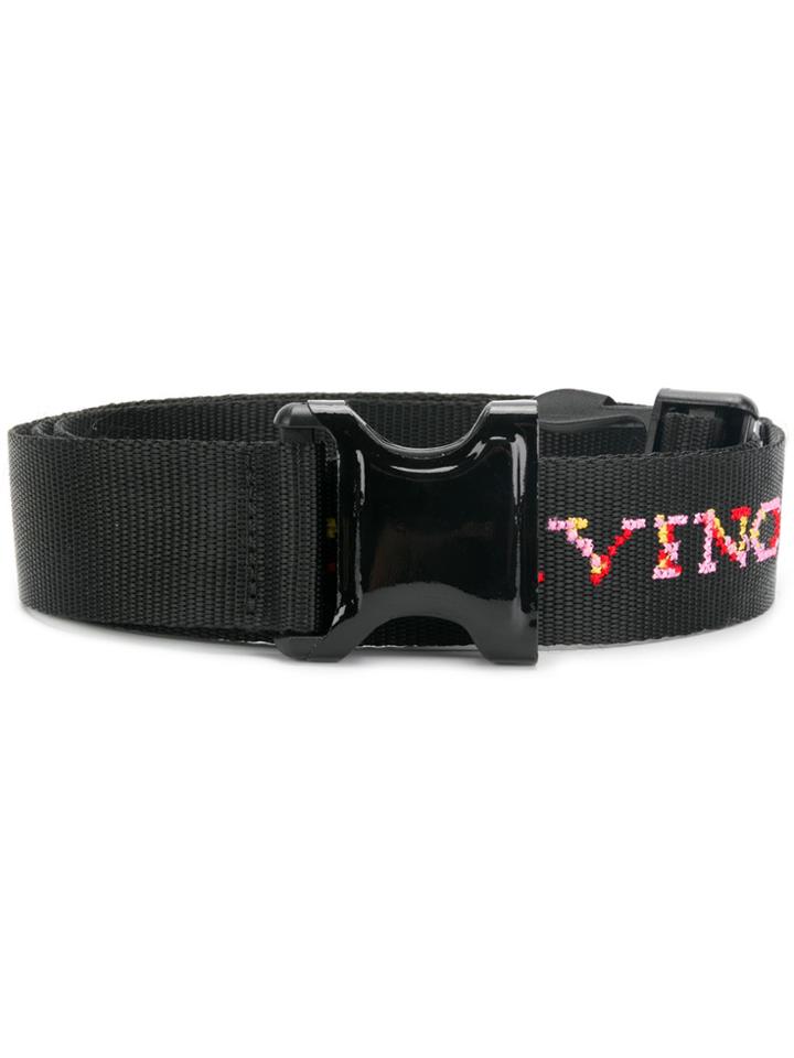 Ermanno Scervino Branded Clasp Belt - Black