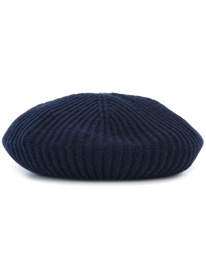 Moncler Ribbed Beret, Women's, Blue, Cashmere/wool