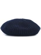 Moncler Ribbed Beret, Women's, Blue, Cashmere/wool