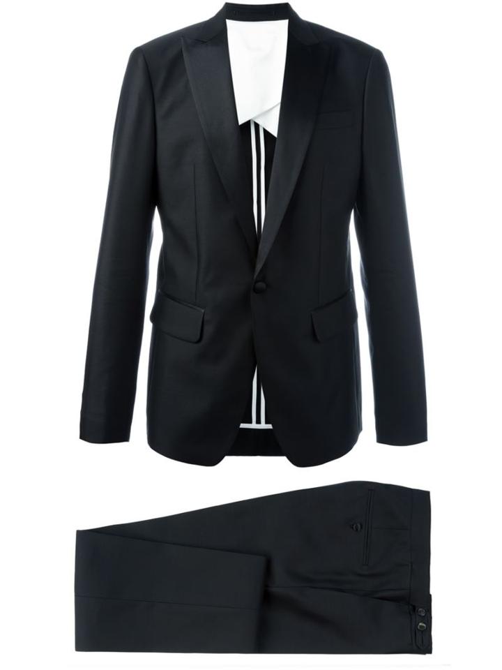 Dsquared2 Two Piece Dinner Suit, Men's, Size: 46, Black, Silk/cotton/polyester/virgin Wool
