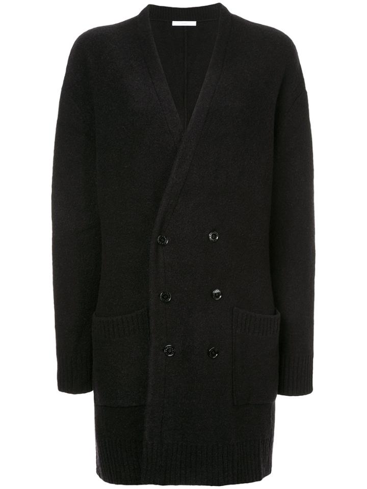 Astraet Oversized Double Breasted Cardigan - Black