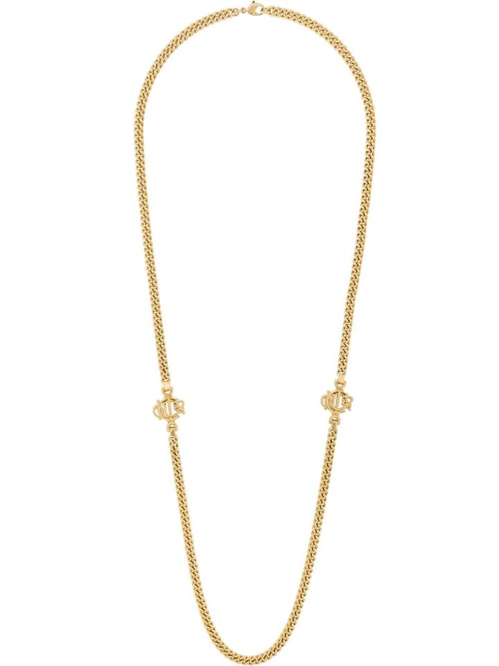 Christian Dior Pre-owned 1980s Logo Chain Necklace - Gold
