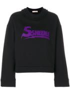 Ssheena Logo Print Cropped Sweatshirt - Black