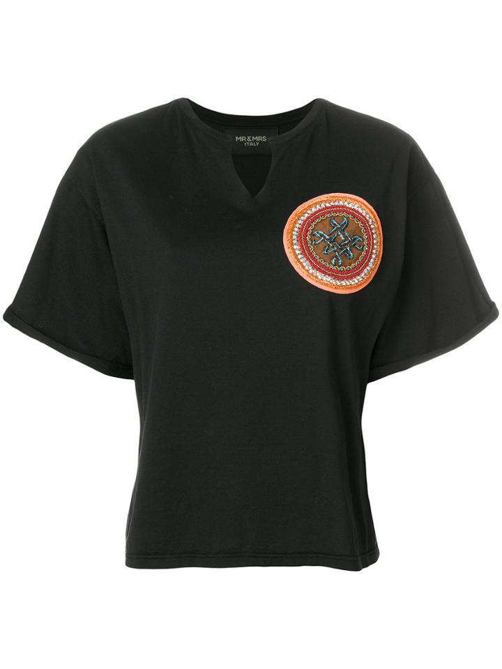 Mr & Mrs Italy Beaded Patch T-shirt - Black