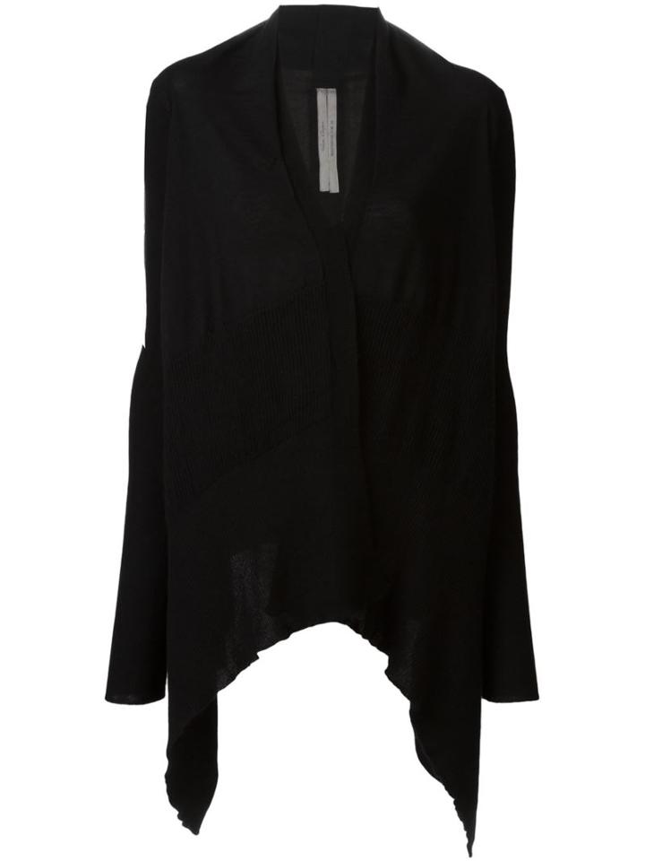 Rick Owens Asymmetric Cardigan, Women's, Size: Large, Black, Cashmere