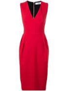Victoria Beckham V-neck Crepe Dress - Red