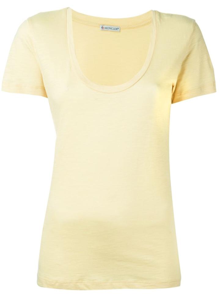 Moncler Scoop Neck T-shirt, Women's, Size: M, Yellow/orange, Cotton