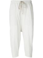 Rick Owens Drkshdw Drop-crotch Cropped Trousers, Women's, Size: Medium, Nude/neutrals, Cotton