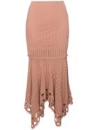 Jonathan Simkhai Cotton Crochet Skirt With Asymmetric Hem - Pink &