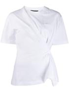 Cédric Charlier Pleat Detail T-shirt - White