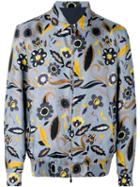 Fendi - Floral Bomber Jacket - Men - Silk/cupro - 50, Blue, Silk/cupro