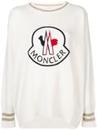 Moncler Logo Embroidered Sweater - White
