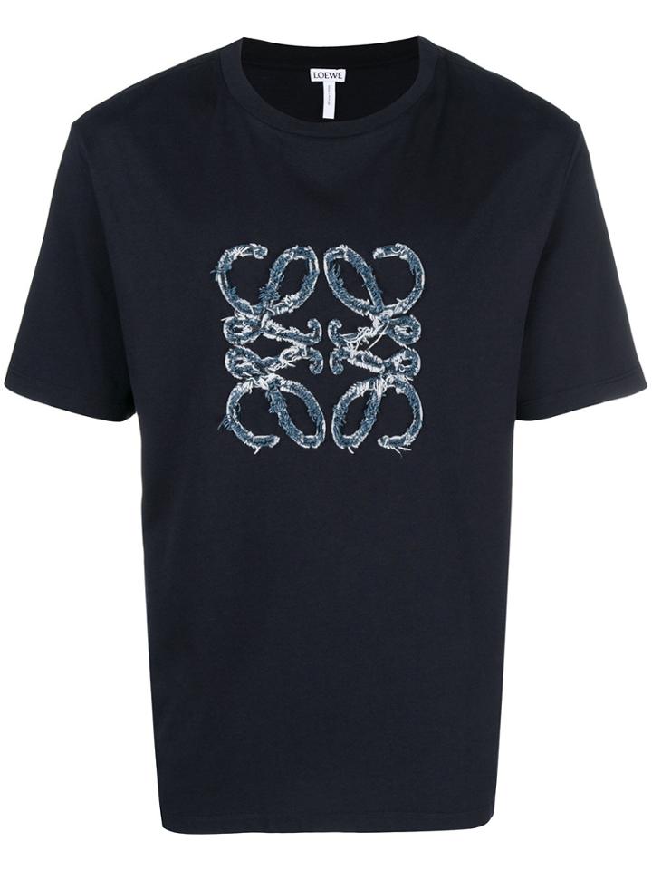 Loewe Textured Logo T-shirt - Blue