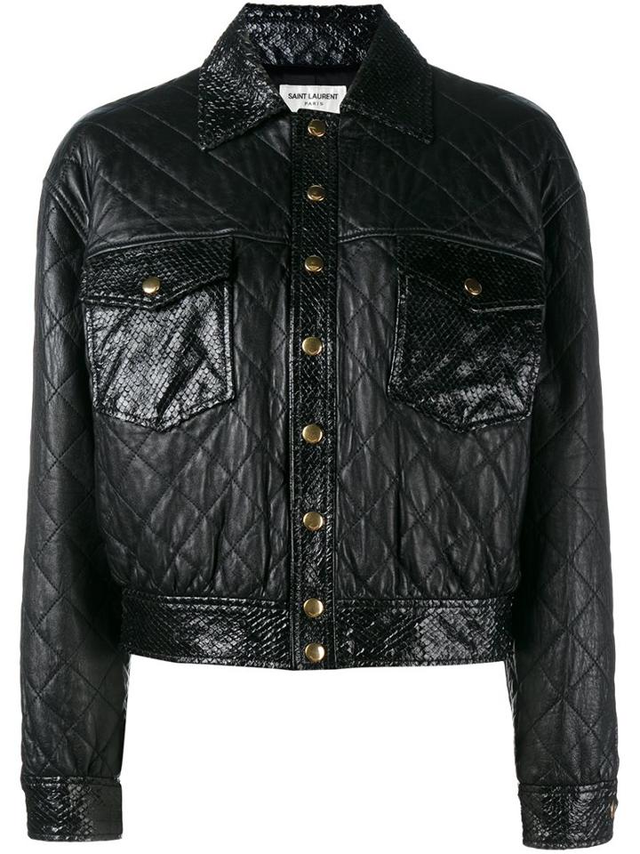 Saint Laurent Cropped Quilted Leather Jacket