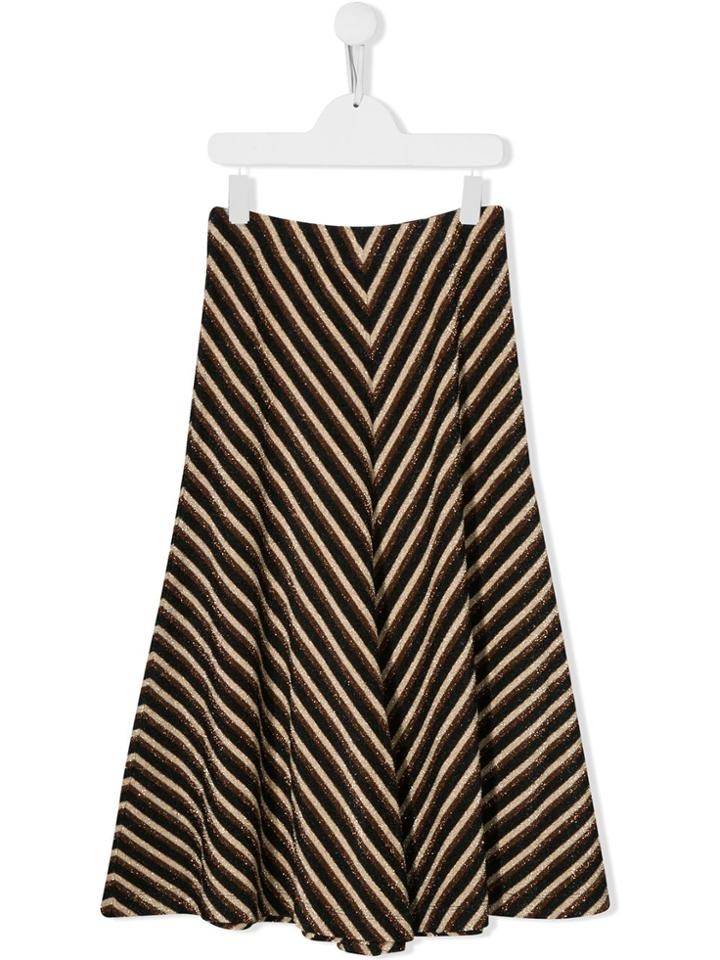 Caffe' D'orzo Teen Metallic Striped Skirt - Black