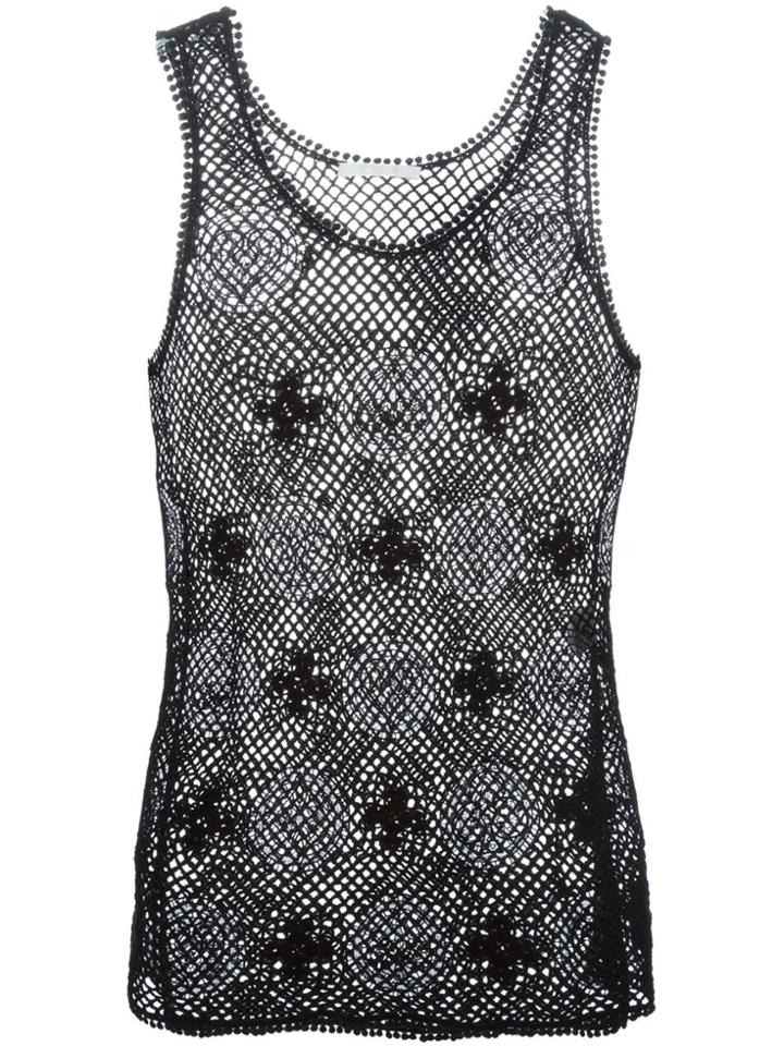 Chloé Sleeveless Crochet Top - Black