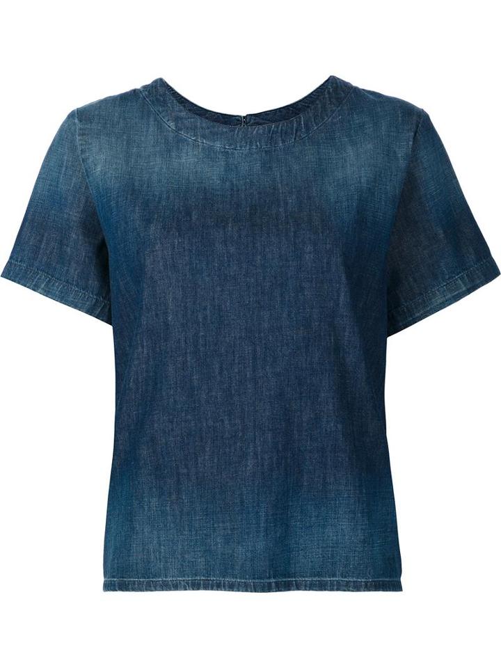 Golden Goose Deluxe Brand Shortsleeved Denim Top, Women's, Size: Small, Blue, Cotton