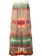 Sacai Geometric Print Trousers - Brown