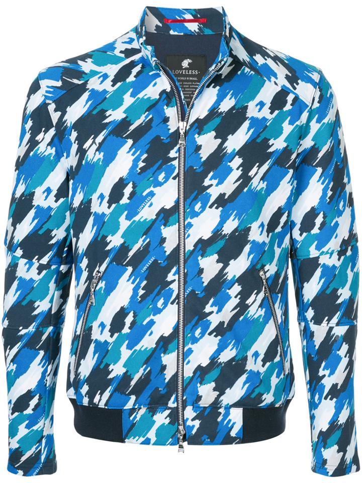 Loveless Paintstroke Zip-up Jacket - Blue
