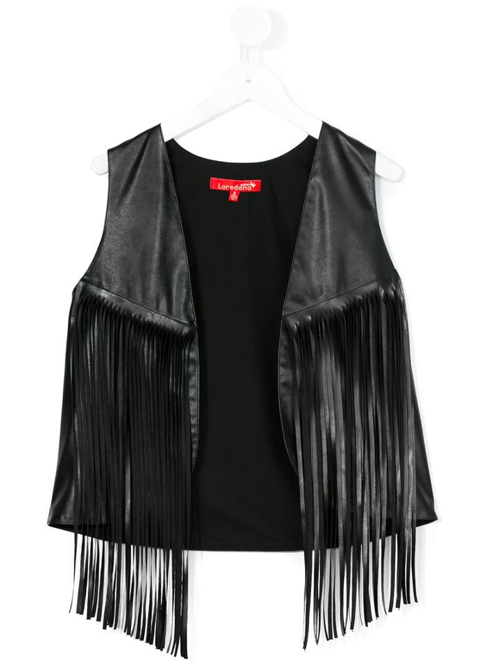 Loredana - Fringed Waistcoat - Kids - Polyester/polyurethane - 10 Yrs, Black