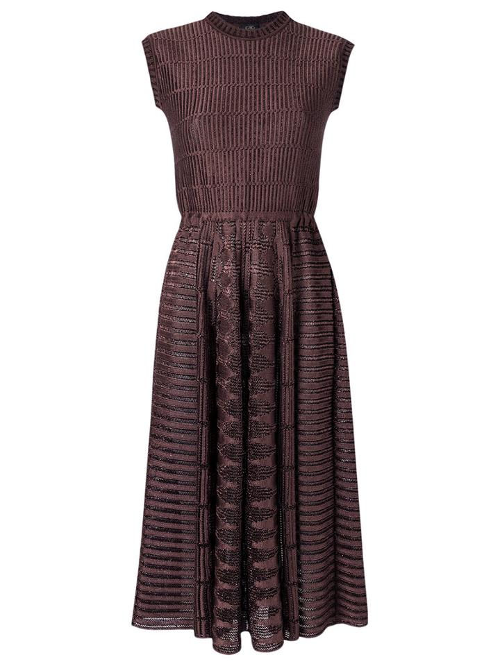 Gig - Knit Flared Dress - Women - Polyimide - P, Brown, Polyimide