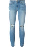 Current/elliott Distressed Skinny Jeans, Women's, Size: 29, Blue, Cotton/polyester/spandex/elastane