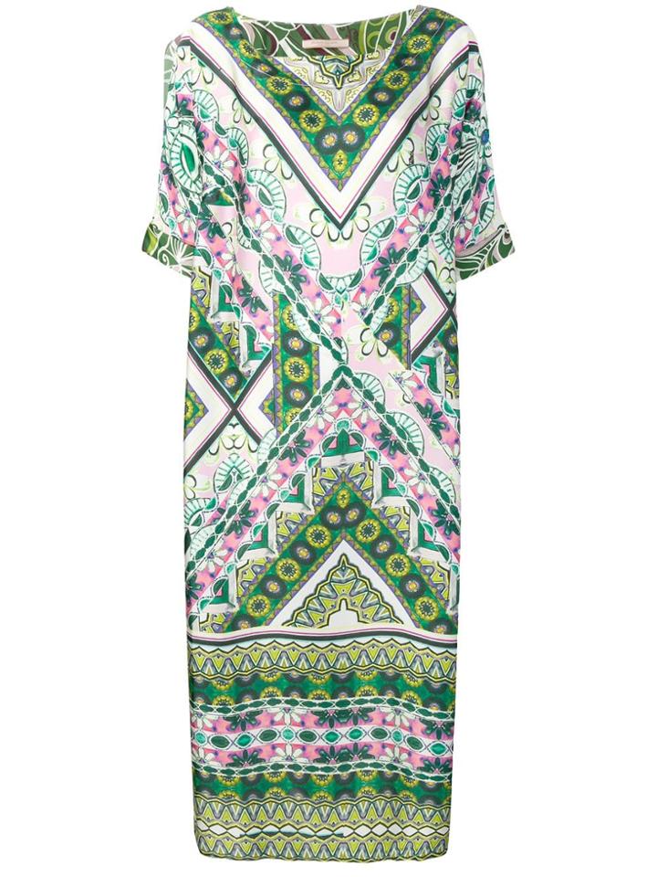 Ermanno Gallamini Printed Oversized Maxi Dress - Green