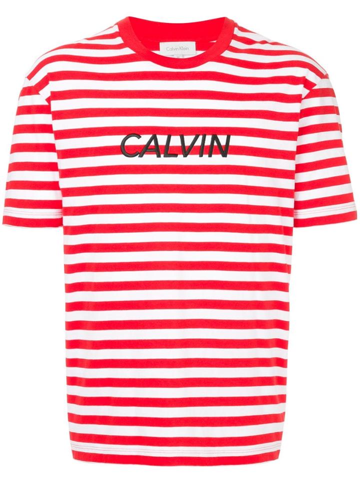 Ck Calvin Klein Striped Logo T-shirt - Red