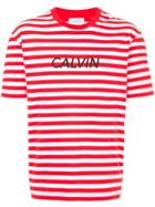 Ck Calvin Klein Striped Logo T-shirt - Red