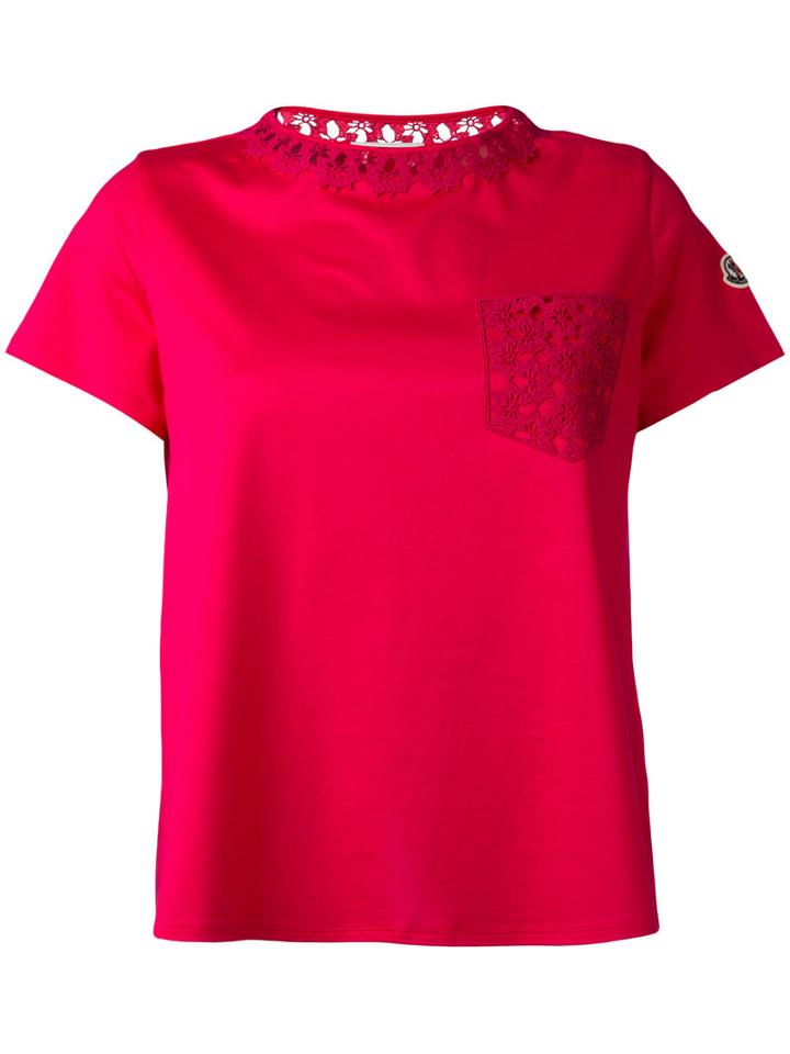 Moncler Lace Pocket T-shirt, Women's, Size: Xs, Pink/purple, Cotton