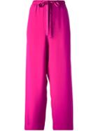 Marc Jacobs Wide Leg Trousers, Women's, Size: 12, Pink/purple, Silk