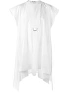 Paco Rabanne Perforated Hem Shift Dress, Women's, Size: 38, White, Cotton