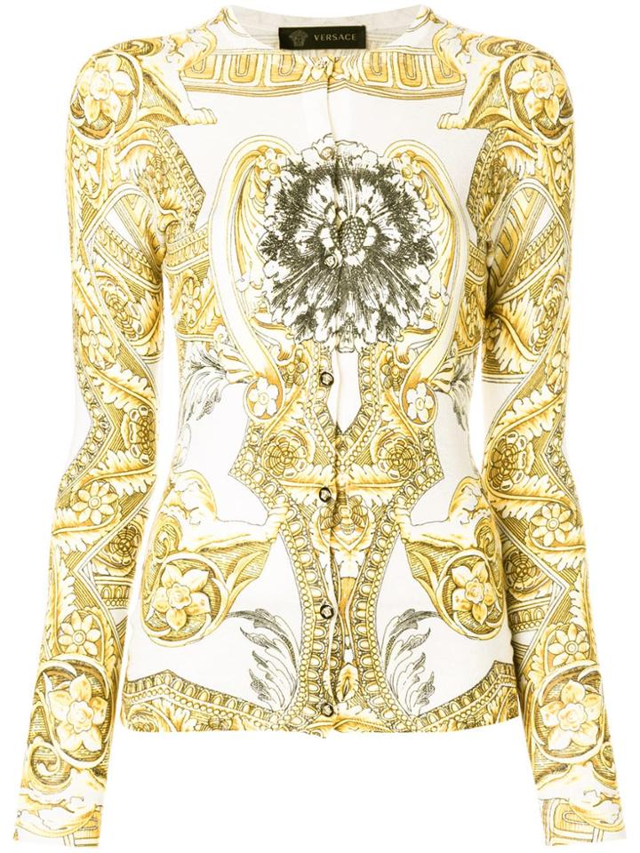 Versace Signature Print Cardigan - Nude & Neutrals